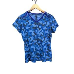 Cabela's Dry Release Fresh Guard Blue Green Short Sleeve Workout Shirt Camping M